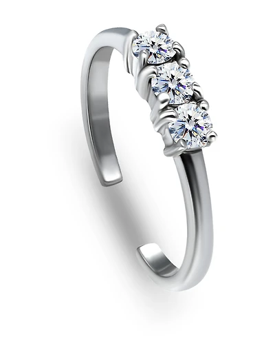 Giani Bernini Cubic Zirconia Three Stone Sterling Silver Toe Ring