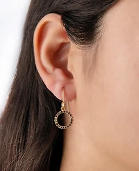 Black Spinel Circle Drop Earrings