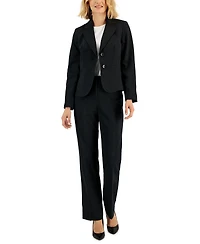 Le Suit Women's Two-Button Pinstriped Pantsuit Set, Regular & Petite
