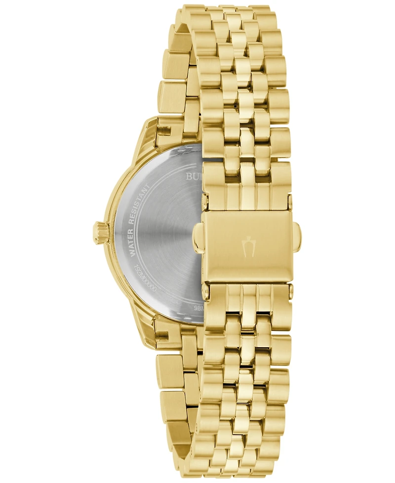 Bulova Women's Classic Diamond Accent Gold-Tone Stainless Steel Bracelet Watch 32mm
