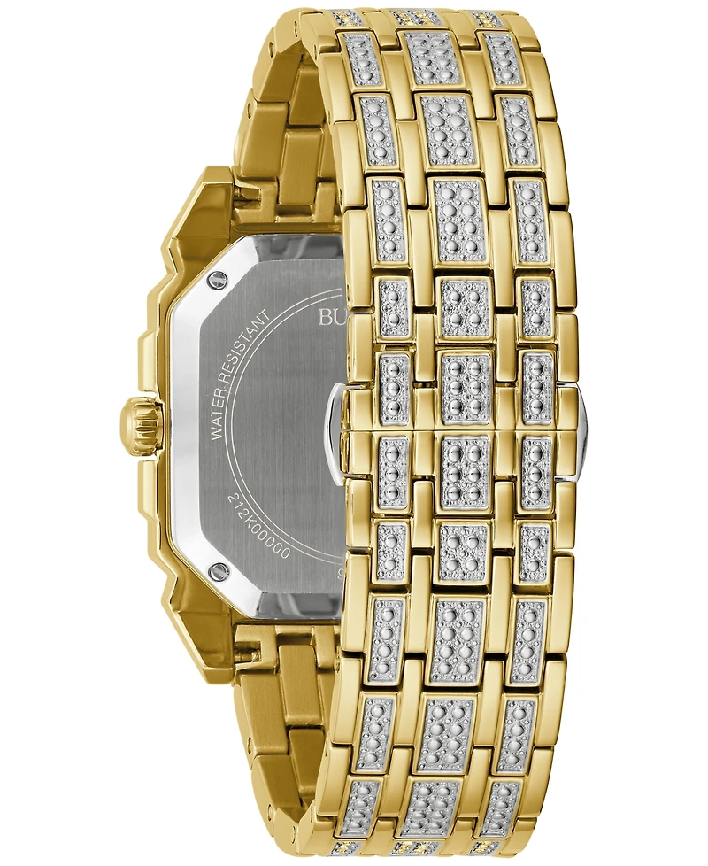 Bulova Men's Crystal Octava Gold-Tone Stainless Steel Bracelet Watch 40mm