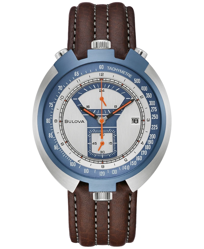 Bulova Men's Chronograph Archive Parking Meter Brown Leather Strap Watch 43mm - Limited Edition