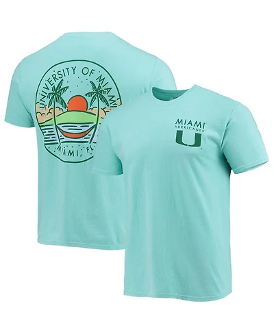 Men's Mint Miami Hurricanes Circle Scene Comfort Colors T-shirt