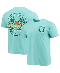 Men's Mint Miami Hurricanes Circle Scene Comfort Colors T-shirt