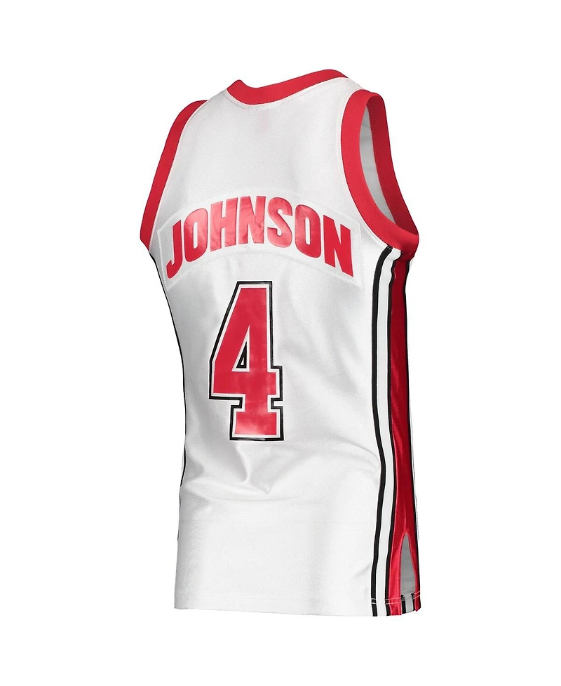 Men's Mitchell & Ness Larry Johnson White Unlv Rebels 1989-90 Authentic Throwback Jersey