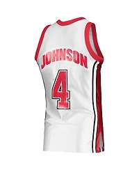 Men's Mitchell & Ness Larry Johnson White Unlv Rebels 1989-90 Authentic Throwback Jersey