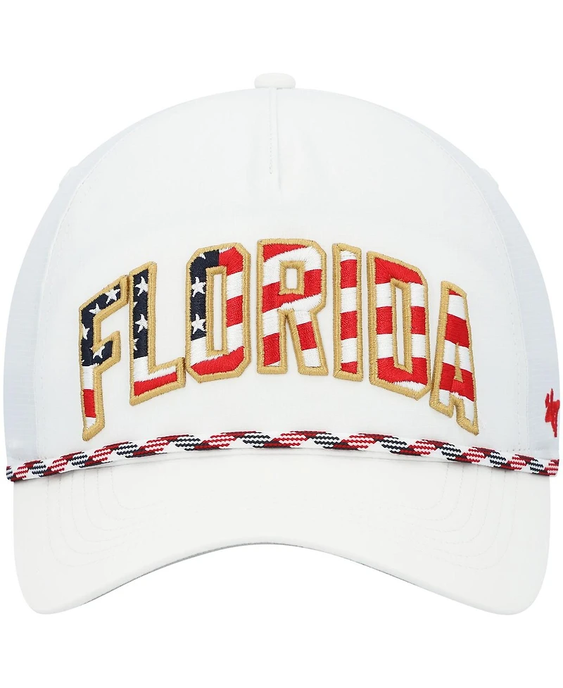 Men's '47 White Florida Gators Stars and Stripes Flag Flutter Hitch Snapback Hat