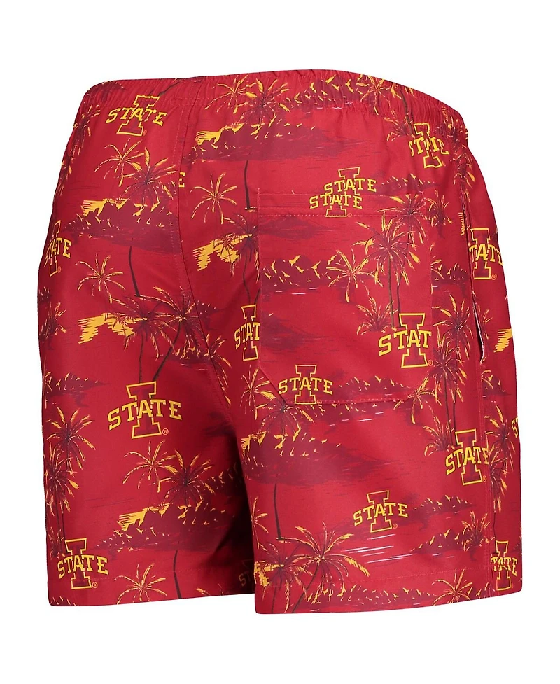 Men's Foco Cardinal Iowa State Cyclones Island Palm Swim Trunks