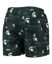Men's Foco Green Michigan State Spartans Island Palm Swim Trunks