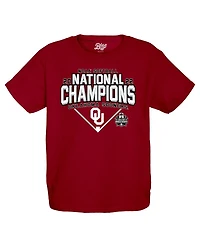 Big Boys Blue 84 Crimson Oklahoma Sooners 2022 Ncaa Softball Women's College World Series Champions Base Path Schedule T-shirt