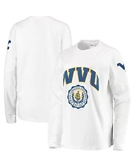 Women's Pressbox White West Virginia Mountaineers Edith Long Sleeve T-shirt