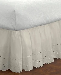 Fresh Ideas Ruffled Eyelet 14" Drop Bed Skirt, Queen