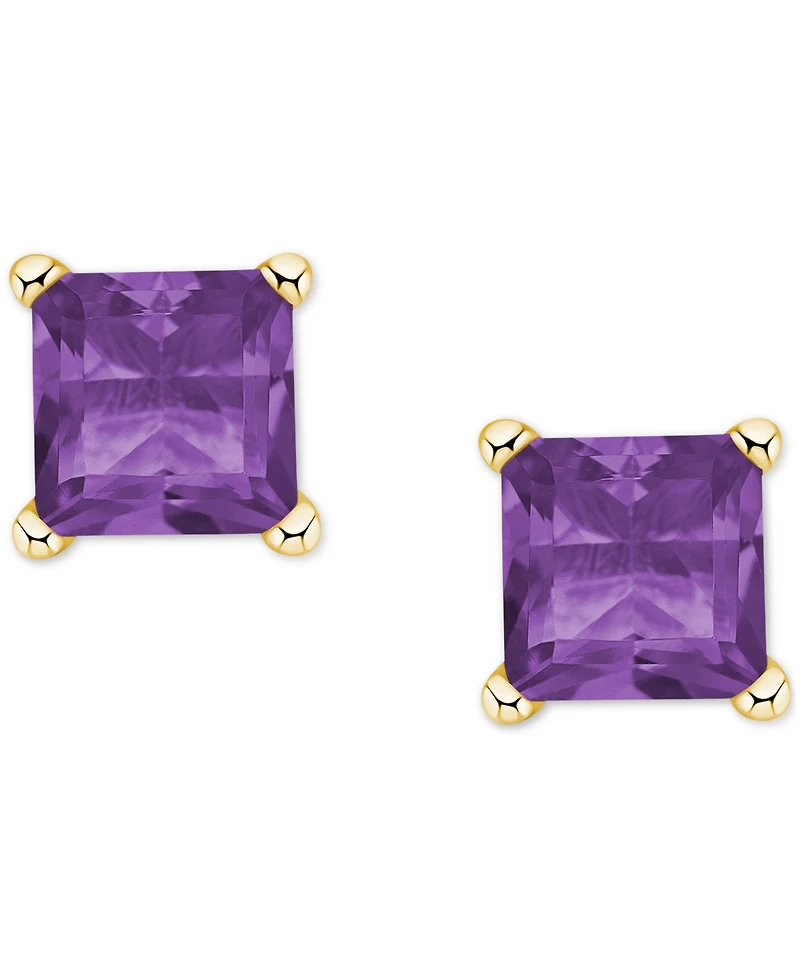Amethyst Square Stud Earrings (5/8 ct. t.w.) 14k Gold