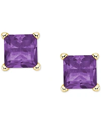 Amethyst Square Stud Earrings (5/8 ct. t.w.) 14k Gold
