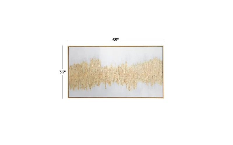 Wood Contemporary Framed Wall Art, 65" x 1.5" x 35.5"