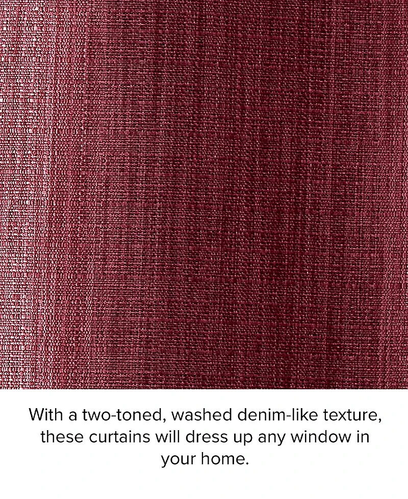 Lucky Brand Solana Thermal Woven Room Darkening Grommet Window Curtain Panel Pair with Tiebacks, 38" x 96"