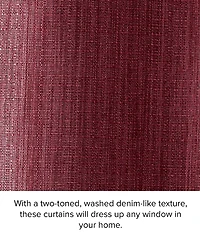 Lucky Brand Solana Thermal Woven Room Darkening Grommet Window Curtain Panel Pair with Tiebacks, 38" x 96"