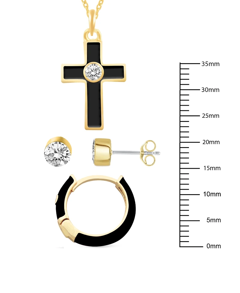 Crystal Enamel Necklace and Earring Set