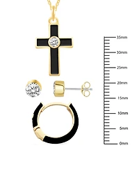 Crystal Enamel Necklace and Earring Set