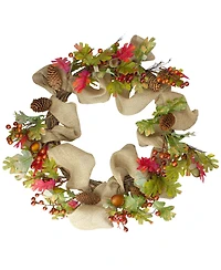 Berry and Pine Cones Artificial Thanksgiving Wreath Unlit, 18"
