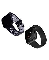 WITHit Stainless Steel Mesh Band and Silicone Sport Band 2-Pack designed for the Fitbit Versa, Versa 2 and Versa Lite