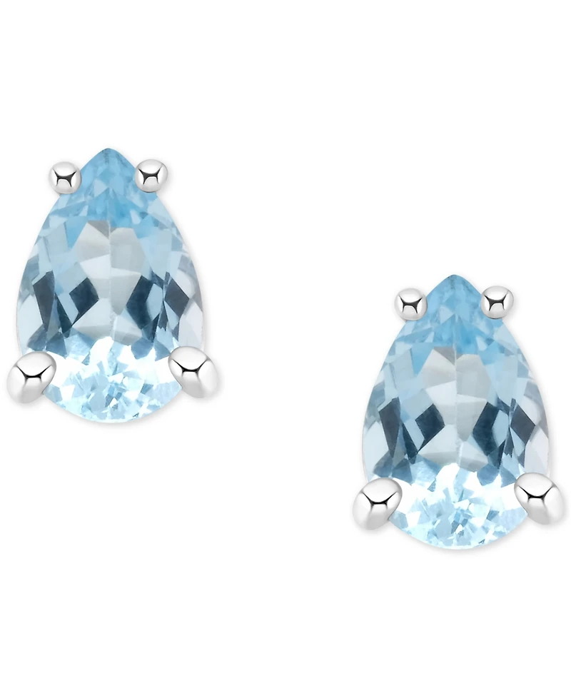 Aquamarine Pear Stud Earrings (3/4 ct. t.w.) 14k Gold