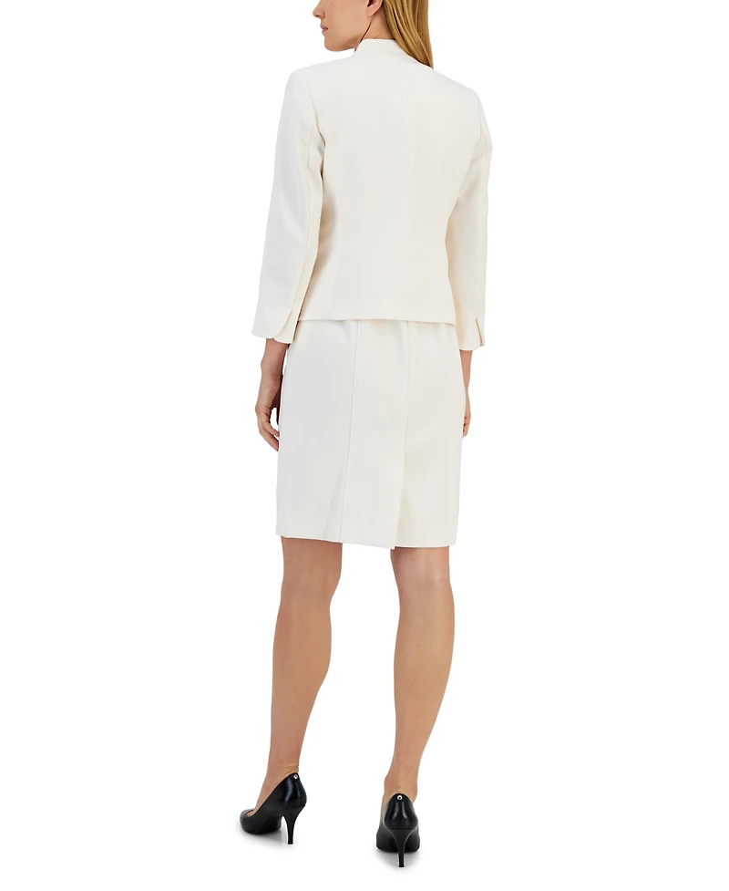 Anne Klein Missy Executive Collection Shawl-Collar Sleeveless Sheath Dress Suit