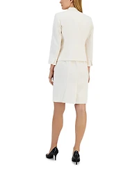 Anne Klein Missy Executive Collection Shawl-Collar Sleeveless Sheath Dress Suit