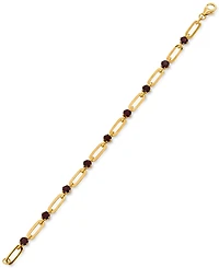 Garnet Paperclip Link Bracelet (4 ct. t.w.) 14k Gold-Plated Sterling Silver (Also Citrine, Amethyst, Peridot, & Sky Blue Topaz)