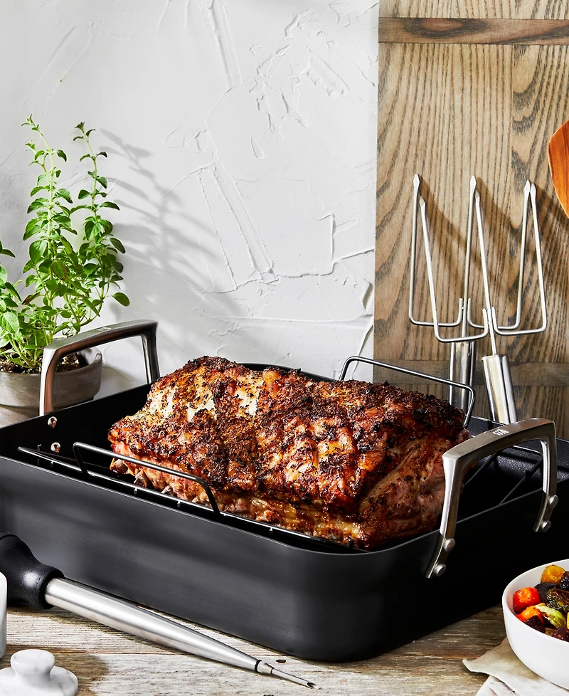 Zwilling Motion 16 X 14 Inch Aluminum Hard Anodized Roasting Pan Nonstick