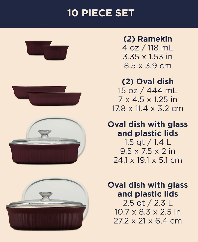 Corningware 10-Pc. French Cabernet Bakeware Set