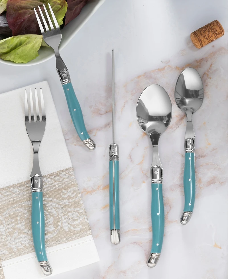 French Home Laguiole 20 Piece Stainless Steel Flatware Set, Service for 4