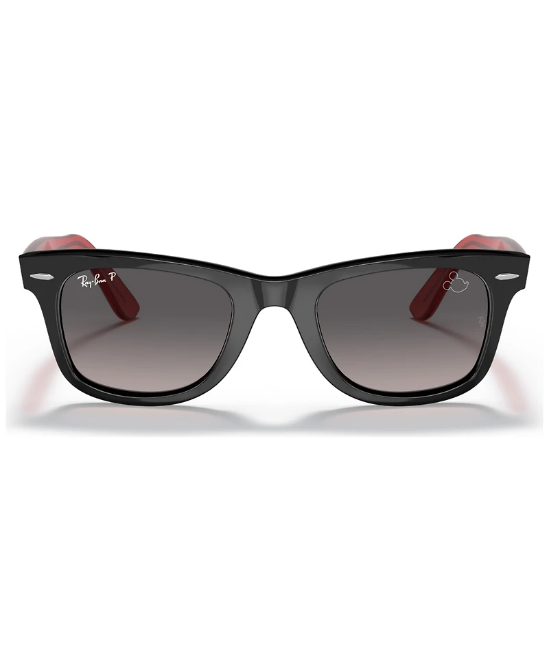 Ray-Ban Disney Unisex Polarized Sunglasses, RB2140 Wayfarer Mickey J22 50