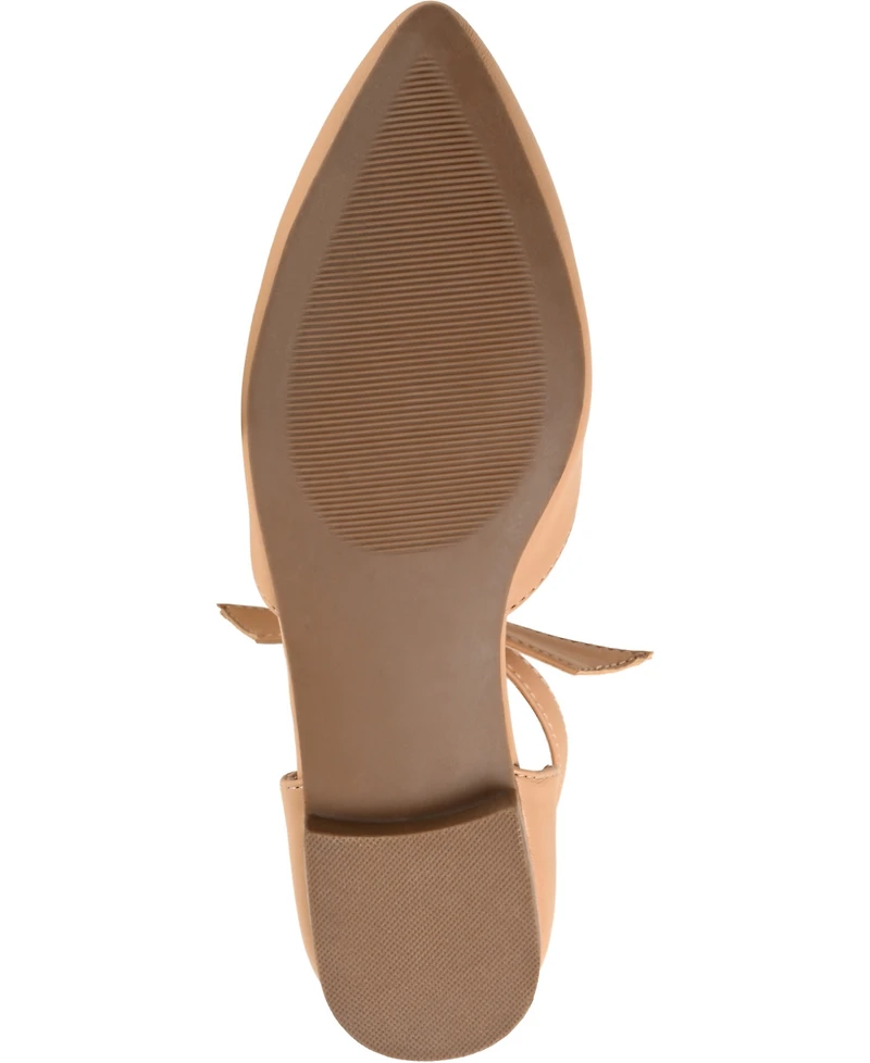 Journee Collection Women's Vielo Bow Ankle Strap Flats