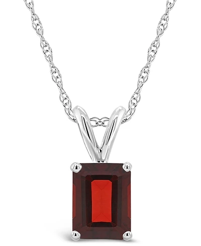 Garnet Pendant Necklace (2 ct.t.w) in 14K White Gold