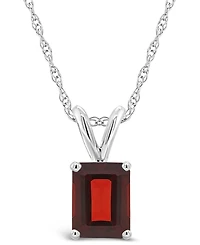Garnet Pendant Necklace (2 ct.t.w) in 14K White Gold