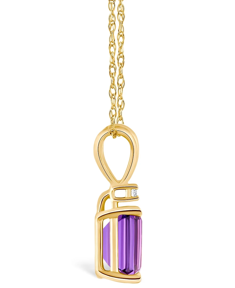 Amethyst (1 ct. t.w.) and Diamond Accent Pendant Necklace in 14K Yellow Gold or 14K White Gold