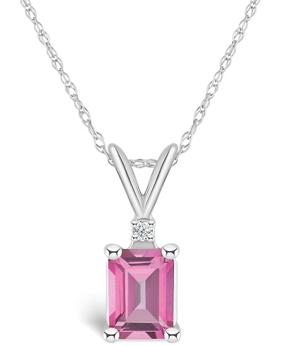 Pink Topaz (1-1/3 ct. t.w.) and Diamond Accent Pendant Necklace 14K Yellow Gold or White