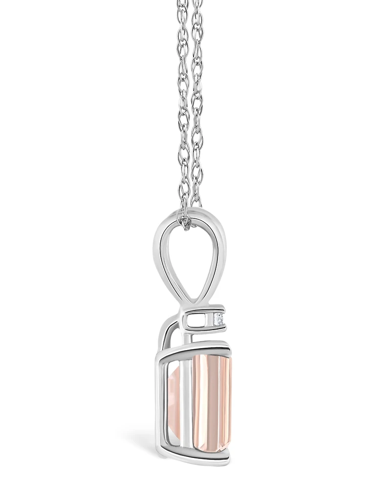 Morganite (7/8 ct. t.w.) and Diamond Accent Pendant Necklace 14K Yellow Gold or White