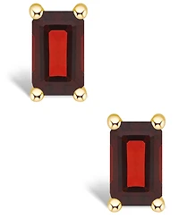 Macy's Garnet Stud Earrings (3/4 ct.t.w) 14K White Gold Plated or Yellow