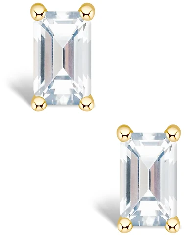 White Topaz (3/4 ct. t.w.) Stud Earrings 14K Yellow Gold or