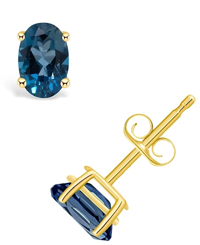 London Blue Topaz (1 ct. t.w.) Stud Earrings 14K Yellow Gold or White