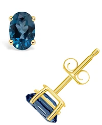 London Blue Topaz (1 ct. t.w.) Stud Earrings 14K Yellow Gold or White