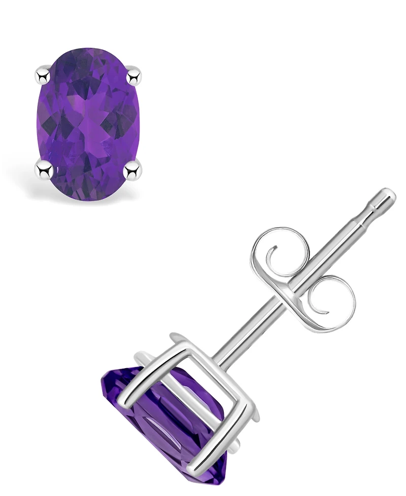 Amethyst (7/8 ct. t.w.) Stud Earrings 14K Yellow Gold or White