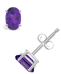 Amethyst (7/8 ct. t.w.) Stud Earrings 14K Yellow Gold or White