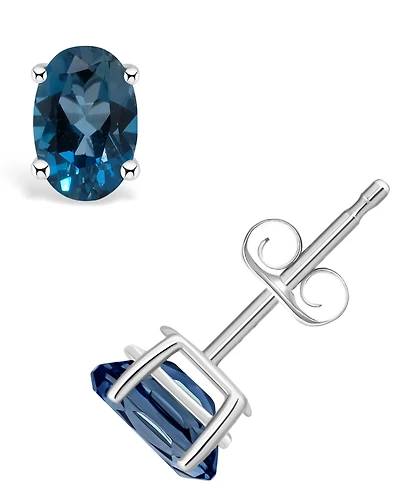 London Blue Topaz (1 ct. t.w.) Stud Earrings 14K Yellow Gold or White
