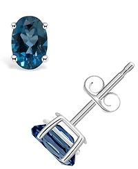 London Blue Topaz (1 ct. t.w.) Stud Earrings 14K Yellow Gold or White