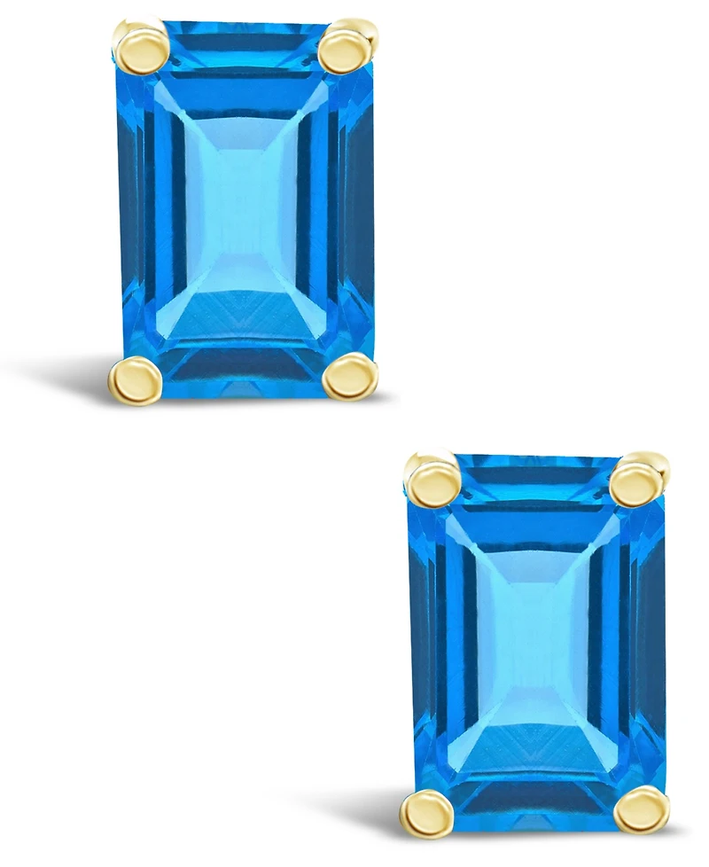 Blue Topaz (1-3/8 ct. t.w.) Stud Earrings 14K Yellow Gold or White