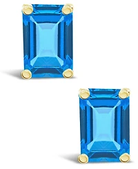 Blue Topaz (1-3/8 ct. t.w.) Stud Earrings 14K Yellow Gold or White