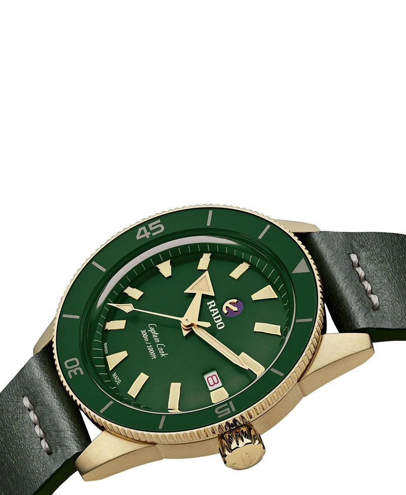 Rado Captain Cook Men's Automatic Green Stainless Steel Strap Watch 42 mm